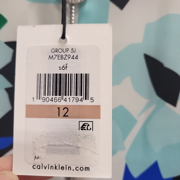 Calvin Klein Blue Green Front Zip Dress - Picture 6 of 8